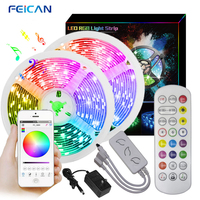 Новый Умный RGB LED-комплект ленточных светильников с Wi-Fi и Bluetooth-управлением, корпус из ABS-пластика, современный стиль для гостиной, дистанционное управление через приложение
