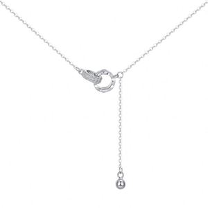 Dylam Women Fine Fashion Daily Wear Jewelry <b>Necklace</b> 925 Sterling Silver 5A Zirconia <b>Interlocking</b> Pendant <b>Necklace</b> - Product Image 1