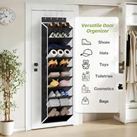 Organisateur de chaussures mural pliable à 10 niveaux en maille, multifonctionnel, gain de place, design moderne, grandes poches profondes pour chaussures