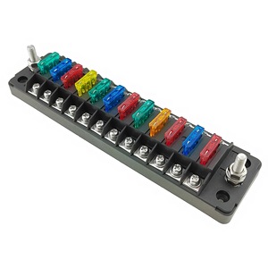 Vtron 12-Way Automotive <b>Fuse</b> Box <b>100A</b> ABS Shell Car Electrical Protection With Independent Positive And Negative Terminals - Product Image 1