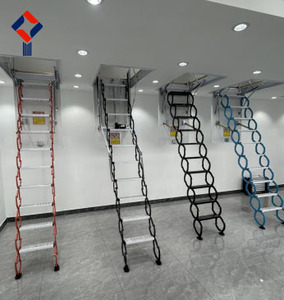Factory Supply Electric Folding Staircase Titanium Magnesium Alloy Telescopic Attic <b>Ladder</b> Heavy Duty Mobile Stairs - Product Image 3