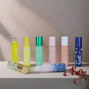 Botella de Vidrio Esmerilado Transparente de 5ml 10ml con Tapa de Bambú y Plástico, para Perfume y Aceite Esencial, con Bola de Acero, Venta al por Mayor - Product Image 6
