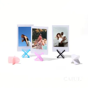 Photo Clip Stand Caiul Custom Photo/ Business Card Holder Acrylic Picture Clip Tabletop Stand For Fujifilm Instax Mini Film Photo Stand Holder