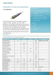 Module de diode laser CS Tec 18mW 650nm 4/125 à fibre monomode TO-CAN pour la recherche et le <span class=keywords><strong>d</strong></span>éveloppement médical, la source de pompage et la mesure de distance - Product Image 2
