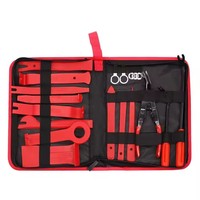 Vente en gros de 19 pièces d'outils pour voitures, ensemble d'outils de démontage de garnitures automobiles avec sac en nylon