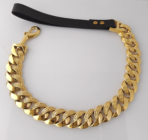 <span class=keywords><strong>Collare</strong></span> per cani Bully in acciaio inossidabile placcato in oro 18 carati grande guinzaglio per <span class=keywords><strong>collo</strong></span> di cane Pitbull catena 32MM chiusura a scatola forte - Product Image 3