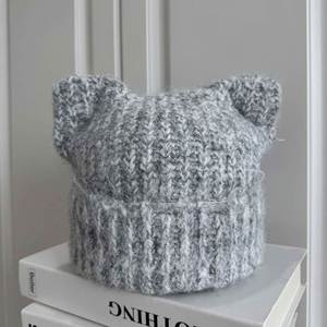 Arrival High Quality Winter Thickened Warm Cute Cat Ear Unisex Knitted Breathable Waterproof Travel Beanie <b>Hat</b> - Product Image 4