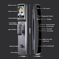 Fabrikantprijs Volledig Automatisch Digitaal Slot Wifi Camera 3D Gezichtsherkenning Biometrische Vingerafdruk Slimme Deurslot