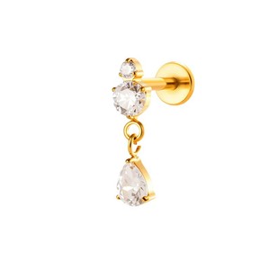 WT Titanio 16G/18G Piercing Labret sin Rosca con Colgante de Circonita para Cartílago, Venta al por Mayor de Piercings para Hélice y Tragus - Product Image 3