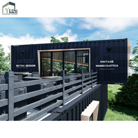 Casa contenedor de dos pisos con diseño moderno personalizable, estructura de panel sándwich de acero prefabricado para restaurante