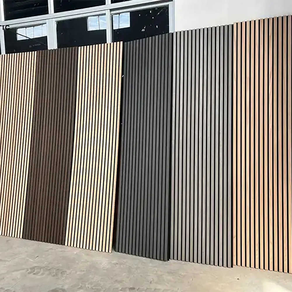 منتجات مخصصة لتزيين الجدران ألواح ملح خشب البلوط الصوتية مع العلامة التجارية الجديدة