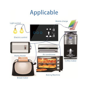 Zigbee 147 akıllı dokunmatik ışıklı anahtar akıllı Tuya anahtarları evrensel soket + USB + C CE sertifikalı Tuya çok çete akıllı anahtar - Product Image 5