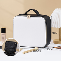 Trousse de maquillage la plus vendue avec entrée de miroir lux et LED sophistiquée Boîte de maquillage cosmétique de grande capacité Étui pour rouge à lèvres avec miroir