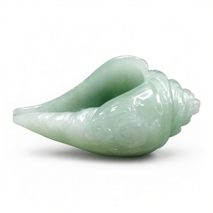 Increíble talla de concha de caracola auspiciosa en aventurina verde en cristales/piedras preciosas - Reiki/Chakra/Cura/Energía - 5.5 pulgadas y 440 - Product Image 2
