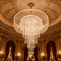 Lustre en perles de cristal acrylique, style chinois et européen, décoration suspendue pour lieux de mariage et scènes