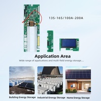 Carte de protection PCB pour onduleur de stockage d'énergie à batterie au lithium XJ LCD, BMS intelligent 100A 60V/48V 15S/16S pour batteries LiFePO4 avec WiFi et Bluetooth