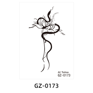 Adesivo per tatuaggio Semi-permanente con trasferimento d'acqua a caldo e Sexy con disegno di serpente a fiori per toppa con tatuaggio per succo-funzione temporanea - Product Image 2