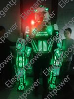 Nouveauté 2024 : Costumes de robot LED en aluminium robuste pour marcheurs sur échasses de boîte de nuit, accessoires de scène