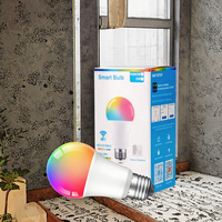 Ampoule LED intelligente WIFI/contrôle par application Tuya, A19, plastique, 9W, E26, 110V-220V, commande vocale Alexa Echo Google Home, dimmable