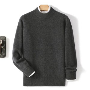 Suéter de Cachemira pura grueso con <span class=keywords><strong>cuello</strong></span> de doble capa para <span class=keywords><strong>hombre</strong></span> para Otoño e Invierno - Product Image 2