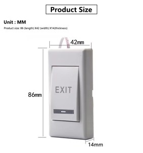 표면 장착형 <span class=keywords><strong>12V</strong></span> 소형 푸시 투 엑시트 도어 릴리즈 버튼 스위치 (사각형 좁은 프레임 도어용) - Product Image 3