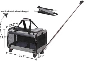<span class=keywords><strong>Chien</strong></span> et Chat <span class=keywords><strong>Transport</strong></span> Transporteur Sac Pet Cages avec roues - Product Image 3