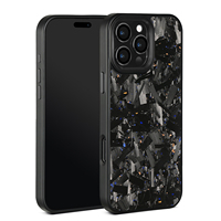 Coque de téléphone en TPU en fibre de carbone forgée pour 16PRO MAX/16E/15/15PRO/15PLUS/15 PRO MAX/14/13/12/11 avec étui de téléphone portable métallique