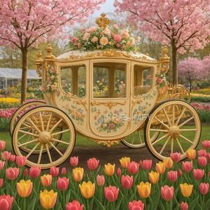 Carroza de Lujo Real con Tracción de Caballos, de Fabricante Directo, con 4 Ruedas de Acero, Eléctrica, 150-250HP, Transporte Especial para 4-6 Personas - Product Image 1