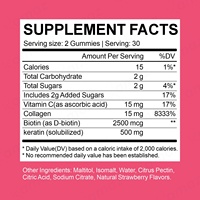 Gummies à la biotine Amaz avec collagène et kératine - Soutien à la croissance des cheveux, renforcement de la peau et des ongles, vitamines pour femmes, sans sucre, non OGM