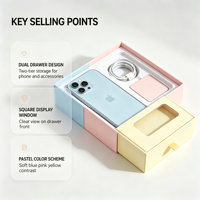 Boîte cadeau en papier avec tiroir couleur macaron personnalisée pour emballage de téléphone portable