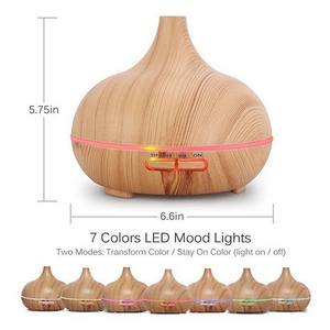 Quemador Eléctrico de 400 ml, Humidificador Ultrasónico LED, Difusor de Aceites Esenciales, Ambientador, Aromatizante para el Hogar, Incienso, Grano de Madera - Product Image 5