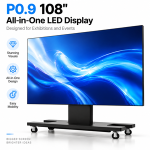 Écran LED pliable et relevable de 108 pouces P0.9, écran LED sans soudure sur roues pour stand d'exposition et salle d'exposition de musée, affichage intérieur - Product Image 1