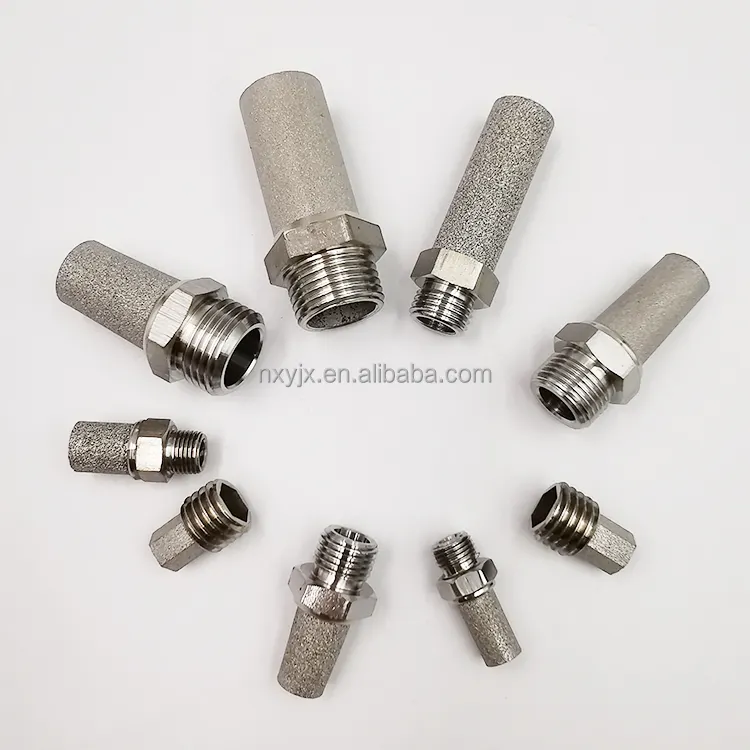 0.5-100Micron Porous Sintered Stainless steel Muffler Pneumatic Silencers