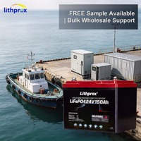 Batterie LiFePO4 rechargeable 25,6V 150AH Grade A 6000 cycles profonds Marine Smart BMS CAN Bus Connecteur Anderson CE RoHS IP67 OEM ODM