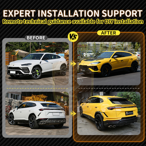 Kit carrosserie demi-carbone pour <span class=keywords><strong>Lamborghini</strong></span> URUS : transformation de style <span class=keywords><strong>ancien</strong></span> en nouveau, comprenant pare-chocs avant, jupes latérales, extensions d'ailes et capot - Product Image 2
