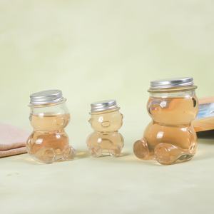 Botella de Vidrio Transparente con Forma de Oso, Creativa y Linda, de 50ml, 80ml, 160ml, 300ml, para Agua, Té, Café, Vino, Jugo, Yogur, Leche, con Tapa de Rosca - Product Image 3