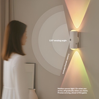 Applique murale LED intelligente à détecteur de mouvement PIR, RGB, intensité variable, magnétique, sans fil, rechargeable, veilleuse pour couloir, escalier, hall