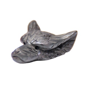Personalizado naturales tallados de <span class=keywords><strong>pirita</strong></span> 30*42mm Lobo cabeza colgante de piedras preciosas colgante Animal antojos para regalo - Product Image 6
