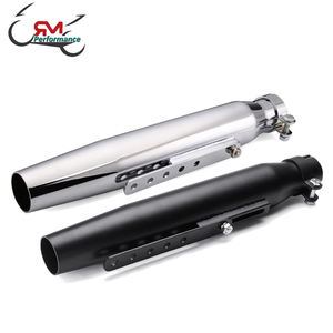 2 Silenciadores de Escape Deslizantes para Motocicleta, Compatibles con <span class=keywords><strong>Harley</strong></span> Sportster 883 <span class=keywords><strong>1200</strong></span> 48 2004-2019 <span class=keywords><strong>2020</strong></span>, Tubos de Escape Cortos Negros - Product Image 1