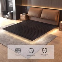 Lit double haut de gamme italien pour chambre principale, minimaliste, suspendu, flottant, à induction, rembourré