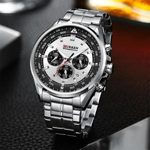 Montre CURREN 8399 à bracelet en acier inoxydable, design simple, grand cadran, montre de bureau, étanche, montre à quartz pour homme 2025 - Product Image 5