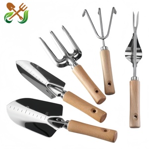 Ensemble d'outils de <span class=keywords><strong>jardin</strong></span> - 4/5 pièces - Outils à main en acier inoxydable robustes - Kit d'outils de bricolage - Manche en bois ergonomique - Accessoires de <span class=keywords><strong>jardin</strong></span> OEM - Product Image 3