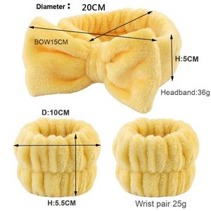 Superzachte Dames Flanellen Spa Gezichts Polsband Hoofdband Set Make-Up Pols Washband Strik Scrunchie Huidverzorging Badkamer Accessoire
