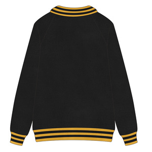 Alpha Golden Strip Quarter Button Sweatshirt Côtelé Ourlet Brodé Lettre Grecque Pullover Winter Sport Style Knit Sweater - Product Image 2