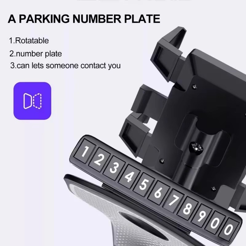 360° Rotatable Car Phone Holder - Dashboard Vent Mount with Number Plate | WTLC Brand