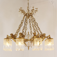 Lampe suspendue de luxe en laiton Cupid Jewellerytop, éclairage décoratif, lampe à LED suspendue, luminaire de lustre à 3 pendentifs dorés