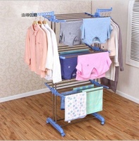 Séchoir à linge mobile multifonctionnel, séchoir à serviettes, séchoir à linge pliable pour le sol, double poteau, support de suspension
