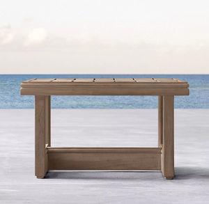 Table et chaises de salle à manger en bois pour patio d'hôtel de luxe, table extérieure en bois massif sur mesure pour villa, ensemble de salle à manger en teck pour bord de piscine - Product Image 2