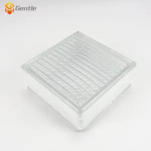 Light Transmission Glossy Parallel Pattern Glass Block Square Clear Glass Brick