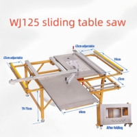 Scie à panneaux double poussée sans poussière WJ80 pour la fabrication de meubles, scie à bois pliable pour usine